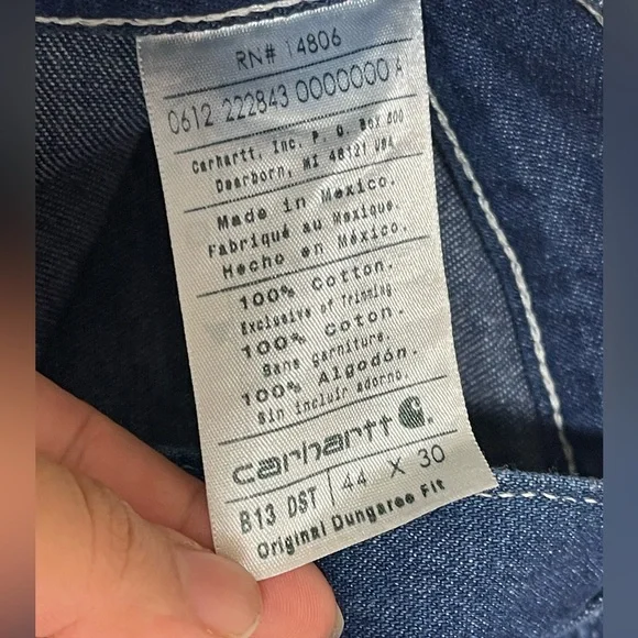 Carhartt Work Dungaree Cargo Utility Construction Work Pants Size 44x30 - Picture 6 of 6